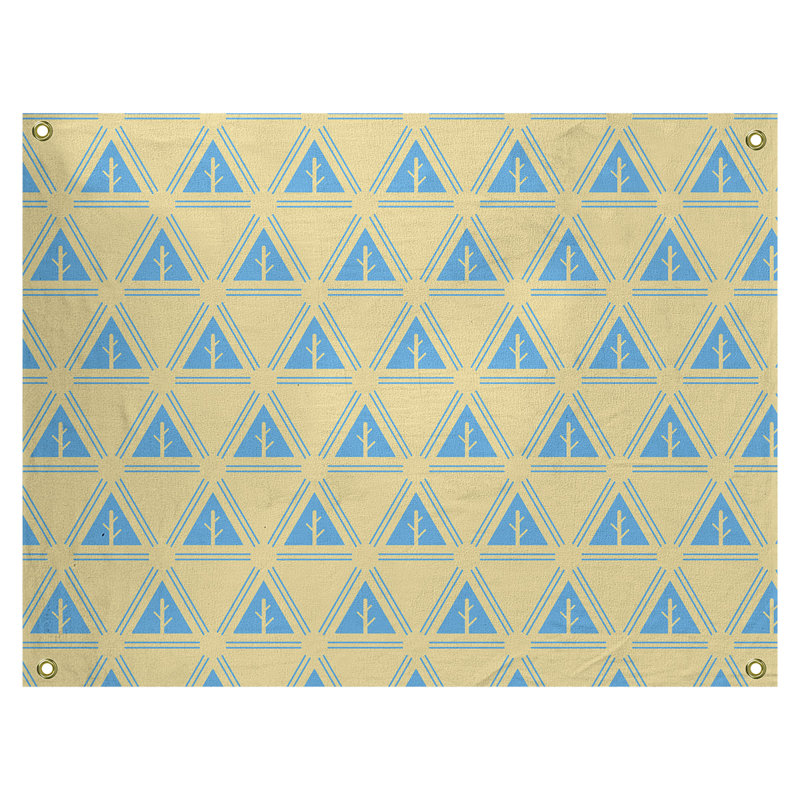 Tapisserie Barbra, H 50 po x l 59 po, Jaune / Bleu ciel