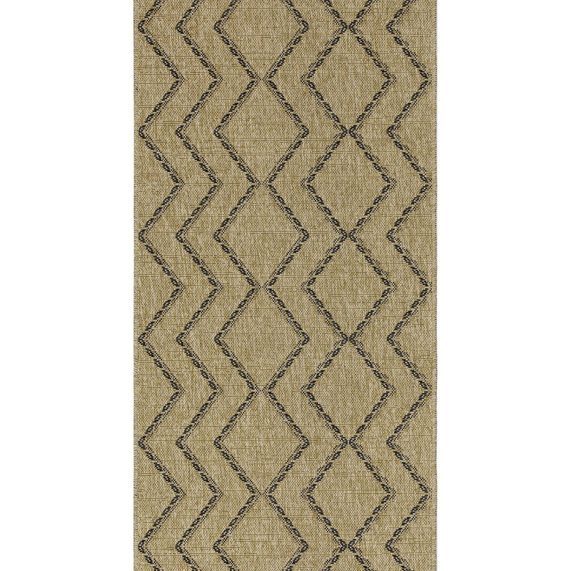Indoor/Outdoor Area Rug, Rectangle 5'3" x 7'3", Natural/Black