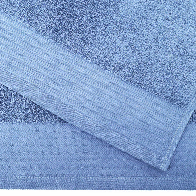 Ensemble de serviettes en coton jacquard Malden, Bleu pacifique