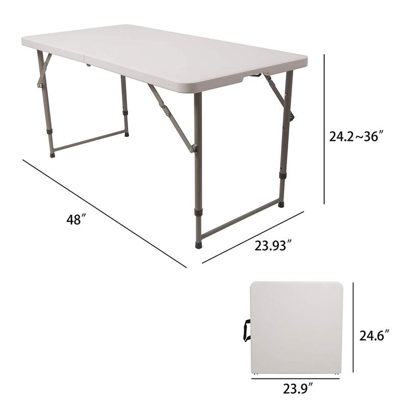 48'' Rectangular Adjustable Folding Table