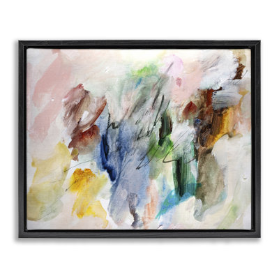 Earthy Pitter Patter Abstract Floating Frame, design by Gemma Bardot