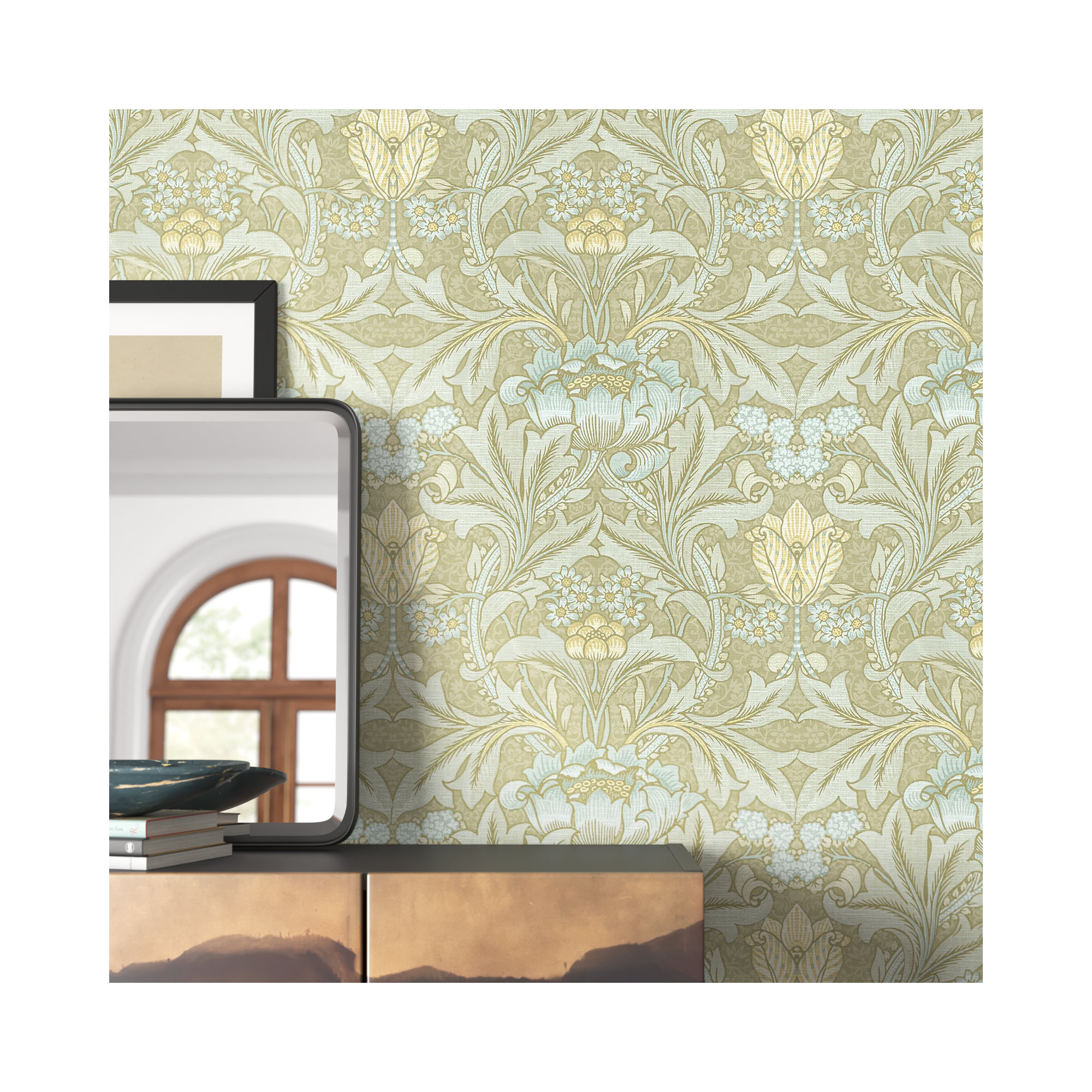 Rihanon Floral Roll, Ebony/Olive