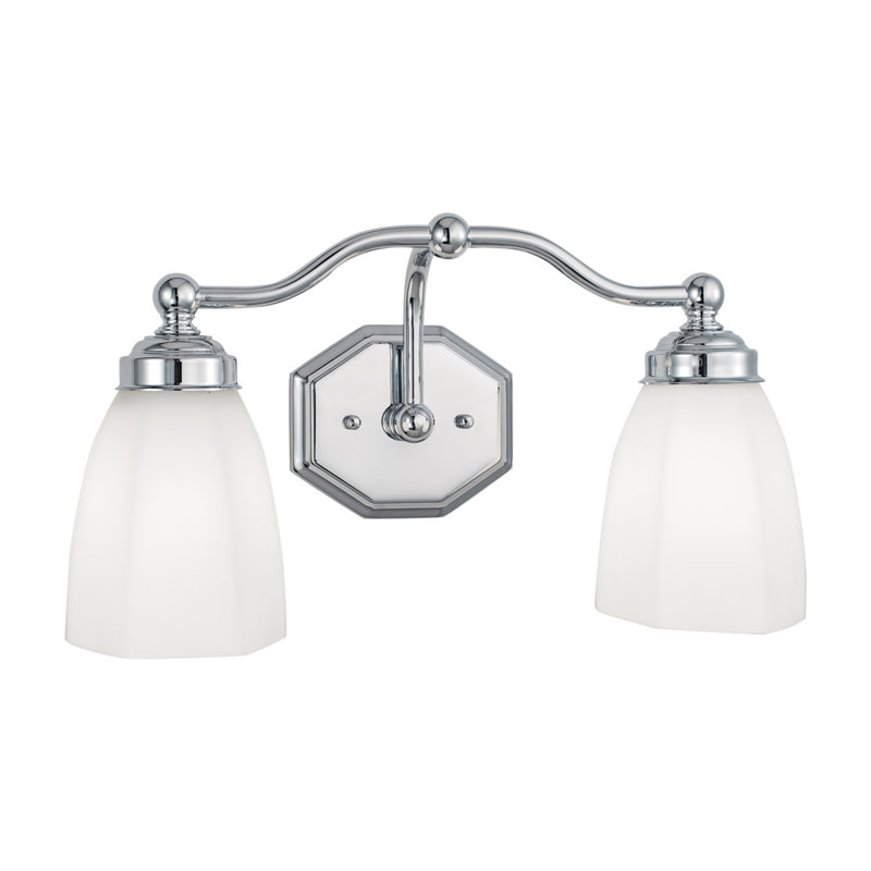 Éclairage pour meuble-lavabo à 2 lumières de 17 po de large Trevi - nickel brossé