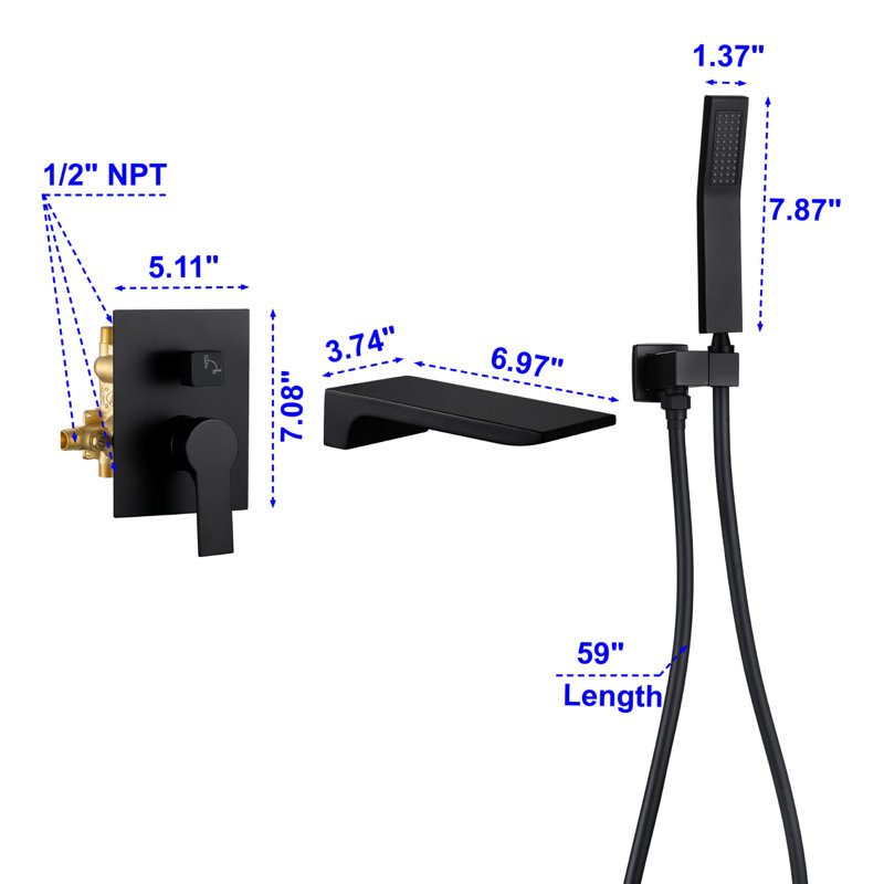All-In-One Kit with Rough in-Valve, Black