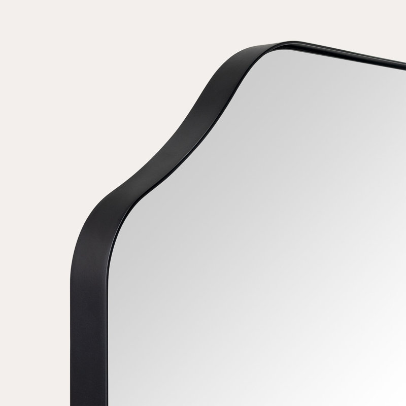 Miroir mural festonné pour salle de bain, H 36 po x l 24 po, Noir mat