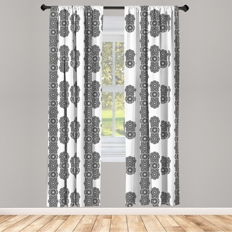 Oriental Semi-Sheer Rod Pocket Sliding Panel, 28" x 63"