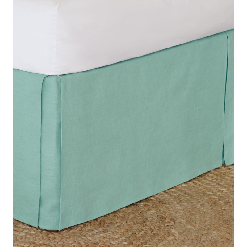 Breeze Pleated Bed Skirt, Queen, Aqua