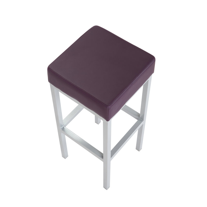 Cordish Upholstered Counter Stool with Metal Frame, Purple