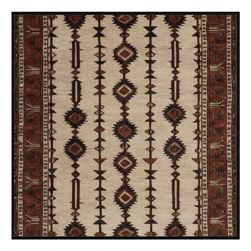 Tapis persan noir lavable à la machine