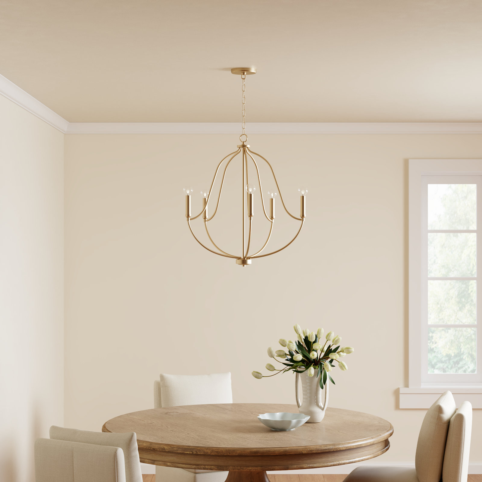 Kanda 5-Light Chandelier, Aged Brass