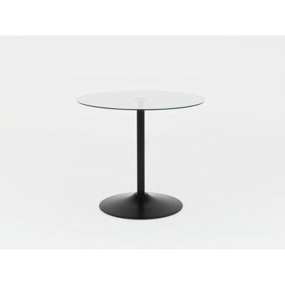 Round Glass Top Metal Base Dining Table