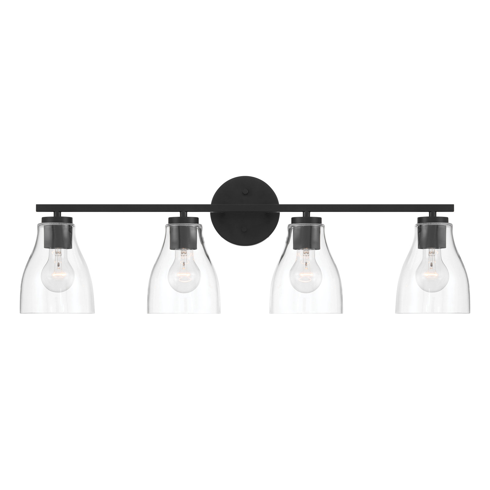 Keston Dimmable Vanity Light, Matte Black, 10" H x 31.7" W x 6.5" D, 4 Lights