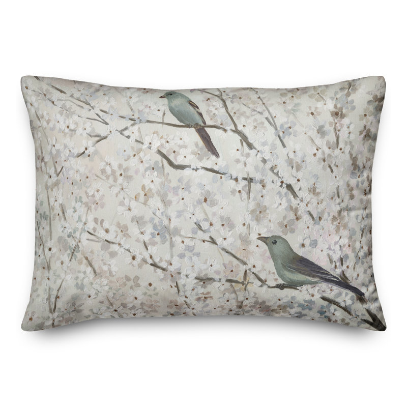 Blossoms Birds Rectangular Pillow Cover & Insert