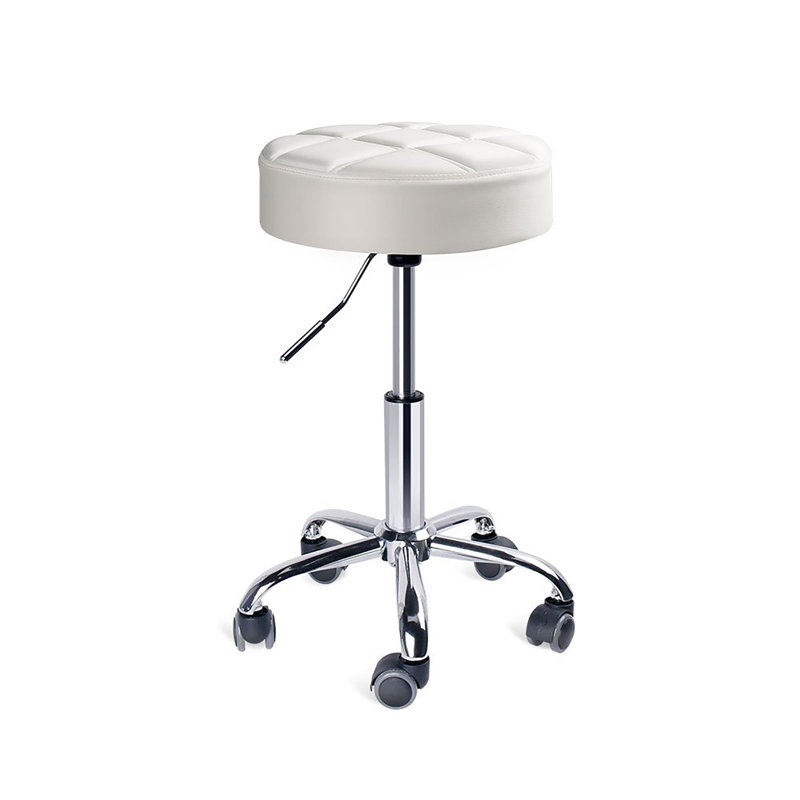 Metal Accent Stool, White