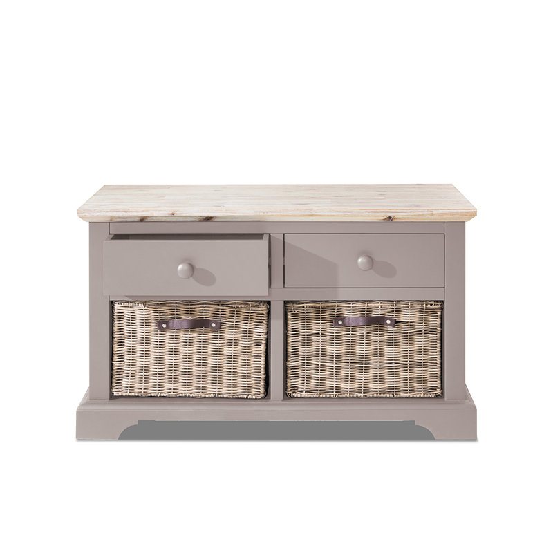Doria Solid Wood Storage Bench, Truffle