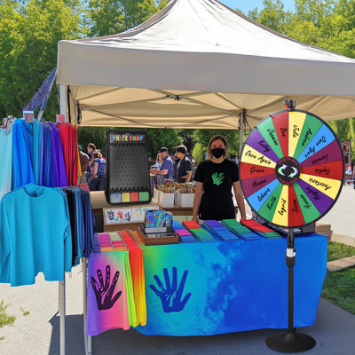 WinSpin Heavy Duty Prize Wheel Dual Use Adjustable Tabletop and Floor Stand Fortune Wheel