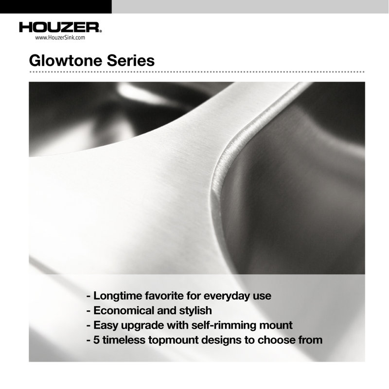 Glowtone 33'' L Double Bowl Stainless Steel Kitchen Sink