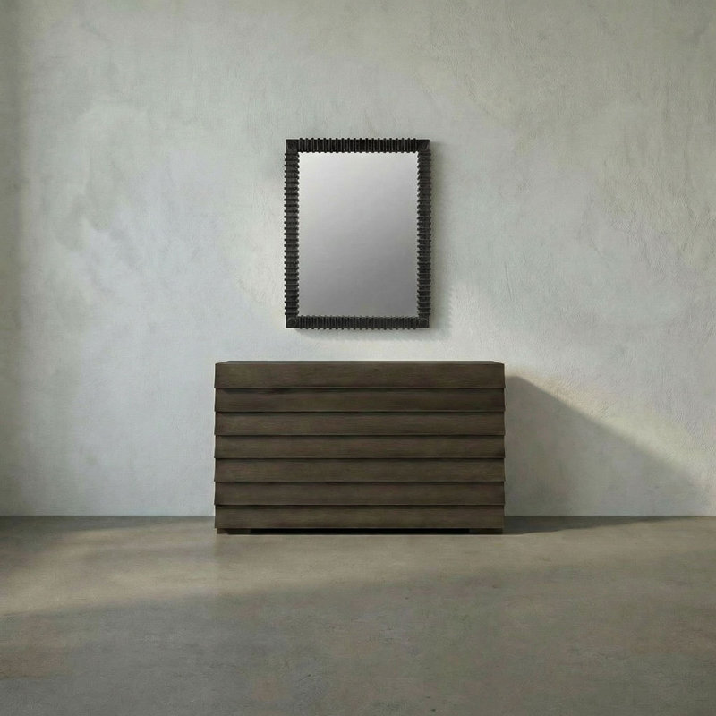 Rift Rectangle Solid Wood Wall Mirror