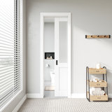 Glass Frosted Manufactured Wood Prefinished Sliding Door with Hardware Kit and Door Frame