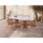 Modern Dining Table with Wooden Legs, White & Walnut Finish, 78.7 x 30.3 x 39.4 inches | 100% MDF Painted/Varnished | Contemporary Design, Perfect for Family Gatherings & Elegant Dining Spaces