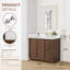 Meuble-lavabo simple 42 po avec plateau en pierre de quartz blanc Jakarta-1129051650-1129051651