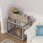 Table d'appoint pour meuble pour chien avec roulettes, portes doubles et plateau relevable gris (l 38,58 po x P 25,5 po x H 27,36 po)