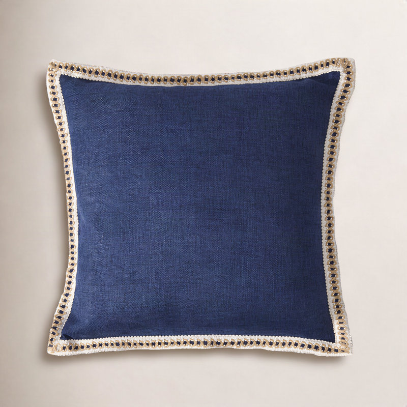 Color Pillow Cover, Navy, Square 20"