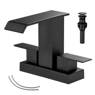 Centerset 2-handle Bathroom Faucet with Drain Assembly