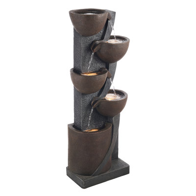 Weather Resistant Waterfall Fountain with Lights