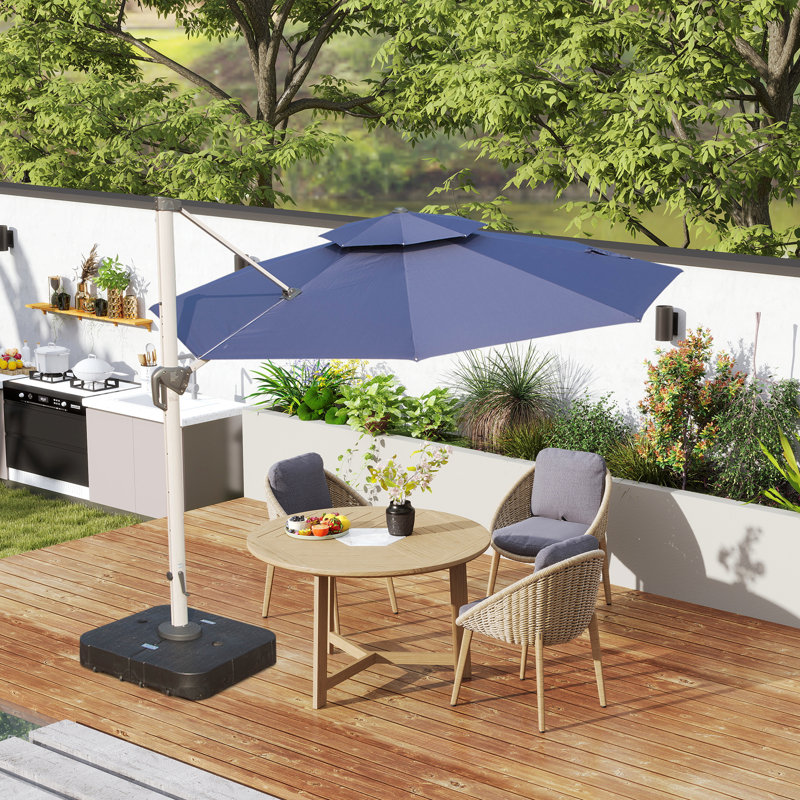 Dermont 127.95'' Cantilever Umbrella, Navy