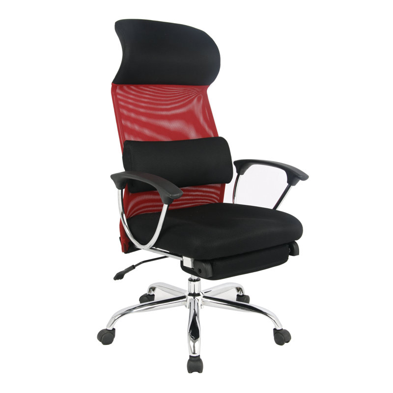 Bettye Mesh Task Chair with Headrest, Red