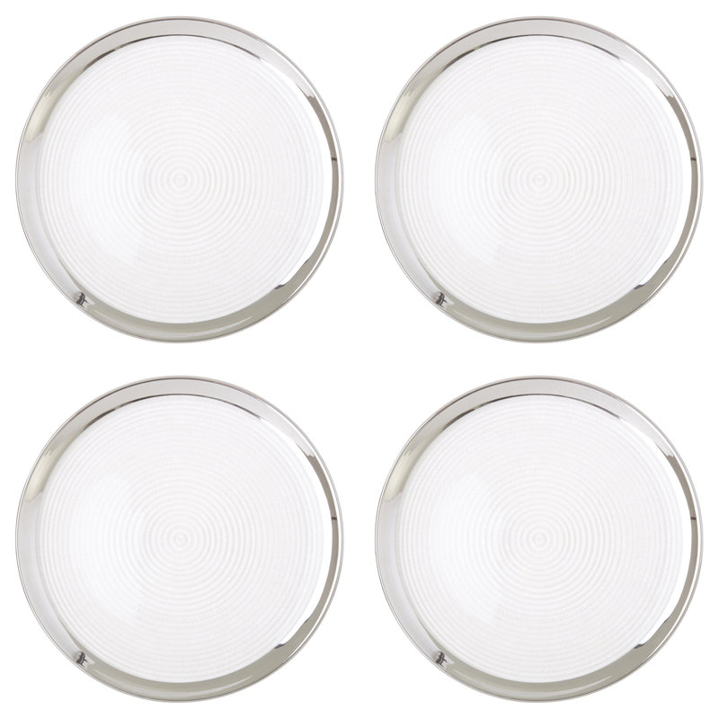 Ida Set of Four 32cm Dia Embossed Coupe Charger Plates