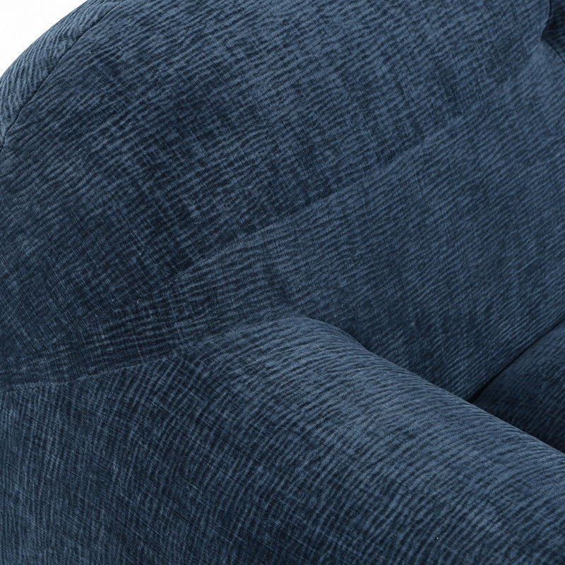 Canapé 3 places en tissu de chenille Boneless, Marine