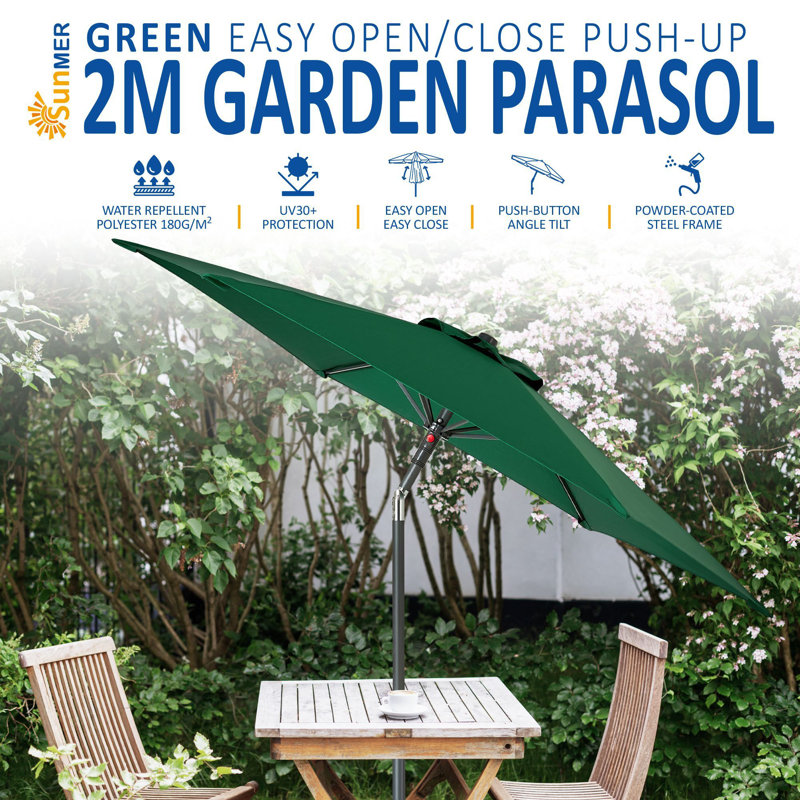 Ardel 205cm Parasol, Green