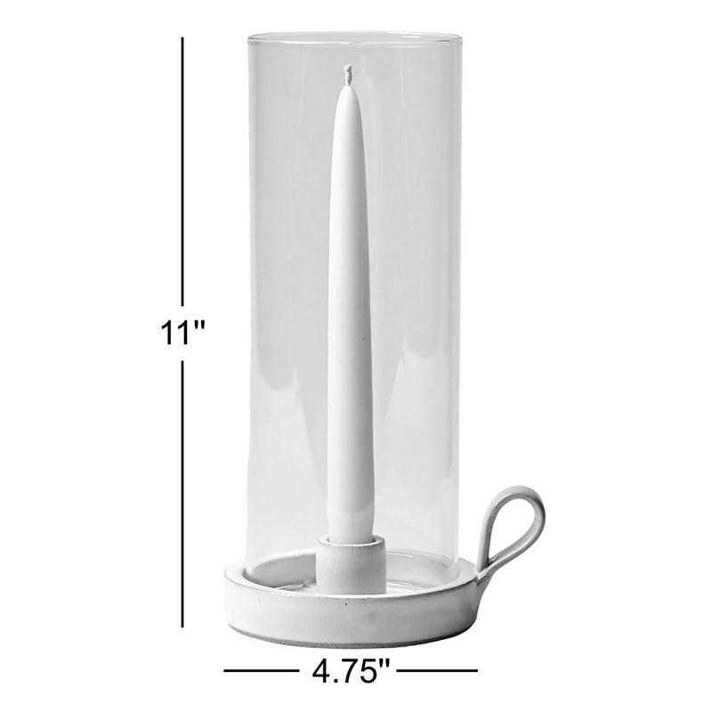 Silo 11'' H Stone Tabletop Hurricane