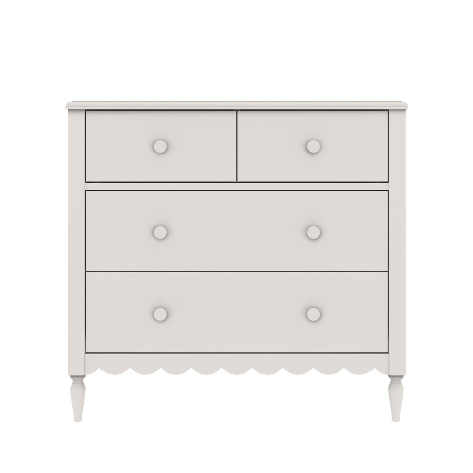 Charlotte 4 Drawer Dresser, Pecan, Linen White
