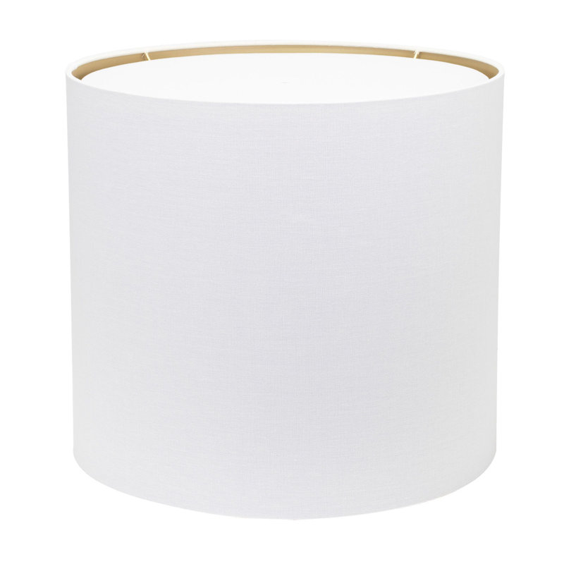 Drum Lamp Shade, 16" H x 18" W x 18" D, White/Silver