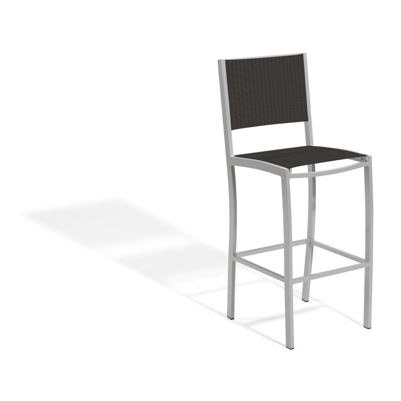 Tabouret de bar Travira, Natté noir Ninja