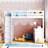 Loft Bed With Ladder, Shelves, And Desk-1065950539