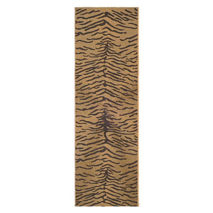 Ajacia Animal Print Dark Brown/Natural Indoor/Outdoor Area Rug, Runner 2'3" x 10'