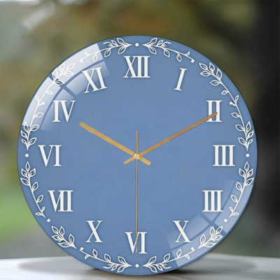 Horloge murale 12 po ronde en verre trempé avec mouvement à quartz silencieux