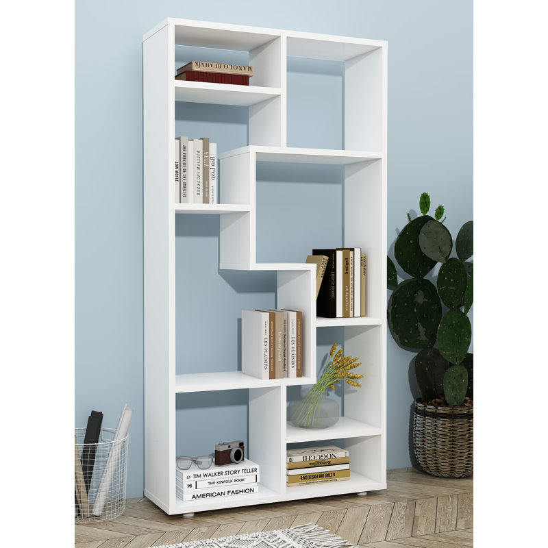 Avanell 116cm H x 58cm W Standard Bookcase, White