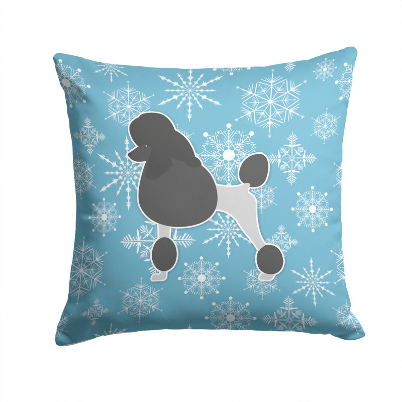 Coussin intérieur/extérieur en flocons d’hiver, H 14 po x l 14 po x P 3 po