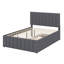 Structure de lit tapissier en lin avec lit gigogne et tiroirs de rangement-1763029277
