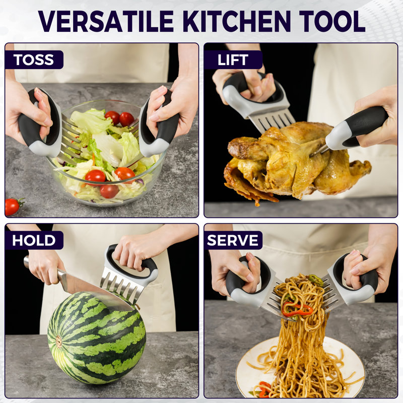CHEFSSPOT Stainless Steel Meat Shredder Claws with Ultra-Sharp Blades for Shredding Meat