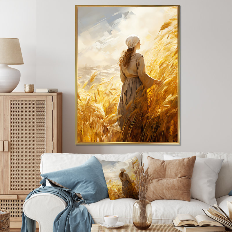 Impression de toile sur toile, Cadre flottant doré, 20" H x 12" W