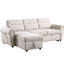 Canapé modulaire avec méridienne de rangement et canapé-lit en chenille beige