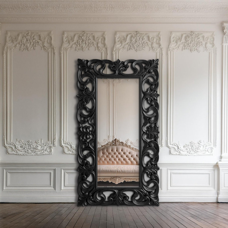 ROME Rectangle Floor Mirror, Black
