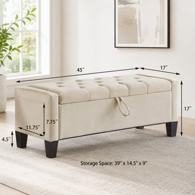 Repose-pieds avec rangement, banc de repose-pieds avec charnière de sécurité, poids de 350 lb