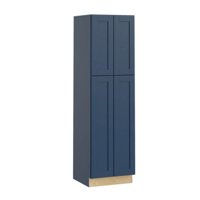 Gallery Express Haven Plywood Assembled 24 in W X 24 in D X 84 in H Pantry Kitchen Cabinet with Soft Close in Navy